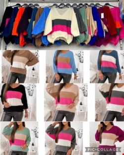 Sweter damskie 2133 Mix kolor Standard (Towar włoskie)