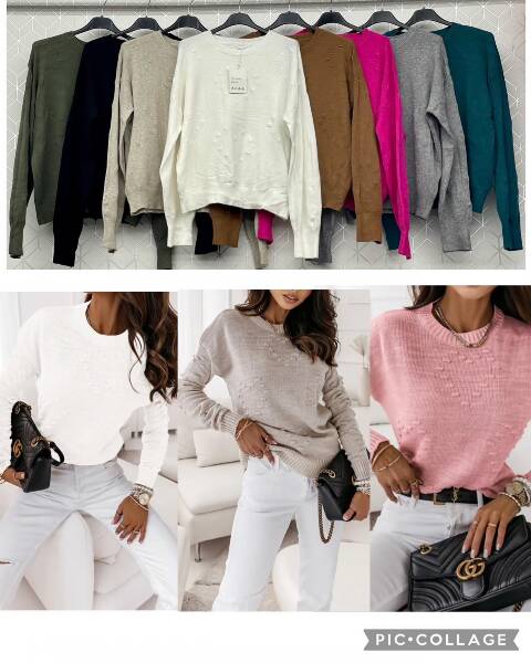 Sweter damskie 2141 Mix kolor Standard (Towar włoskie)