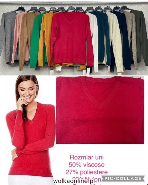 Sweter damskie 2142 Mix kolor Standard (Towar włoskie)