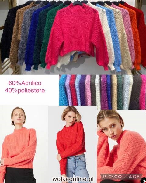 Sweter damskie 2145 Mix kolor Standard (Towar włoskie)