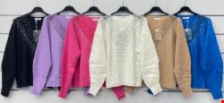 Sweter damskie 2166 Mix kolor Standard (Towar włoskie)