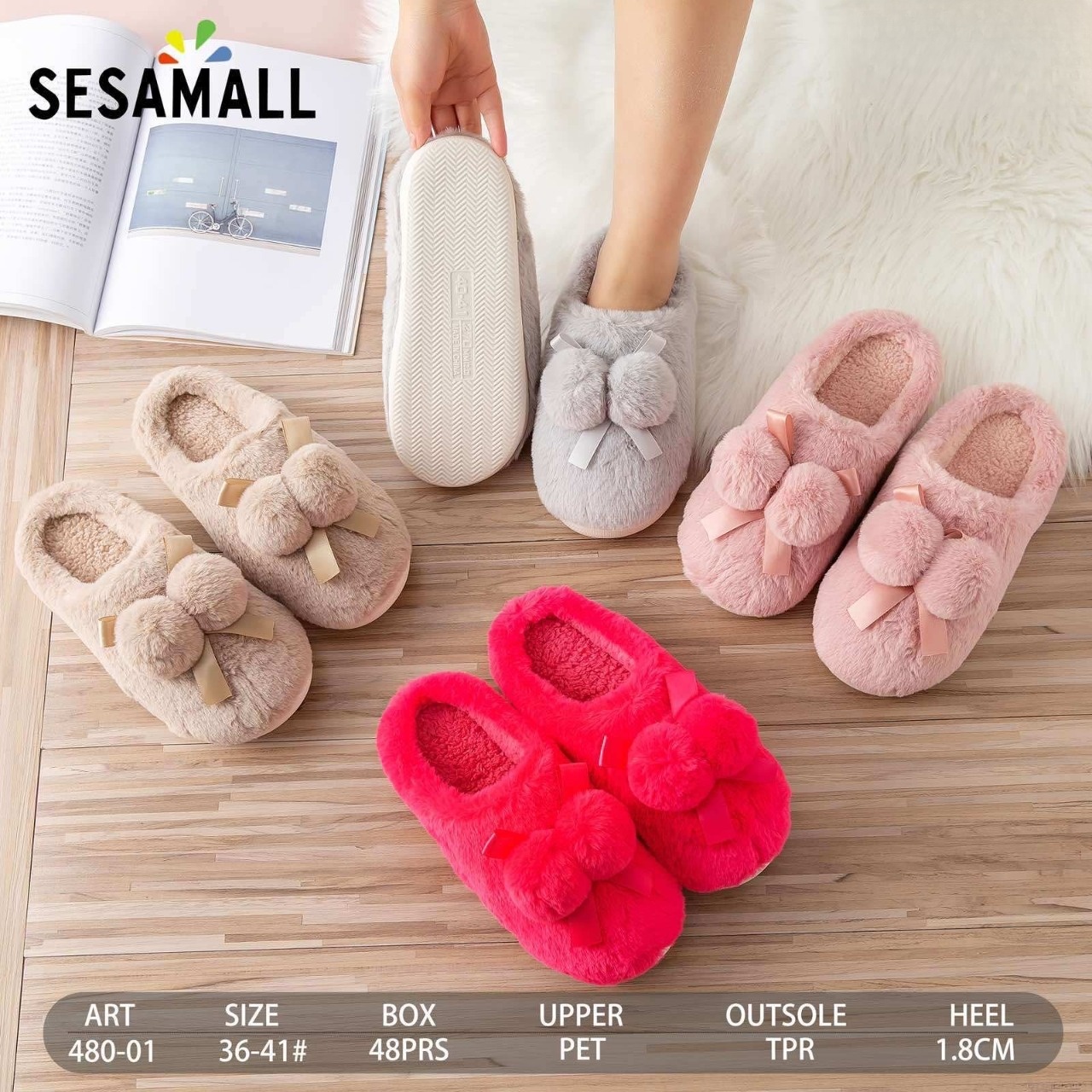 Klapki Damskie 480-01 36-41 MIX KOLOR