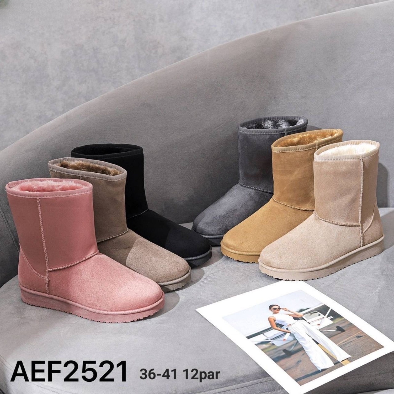 Botki Damskie AEF2521 36-41 KOLOR DO WYBORU 1