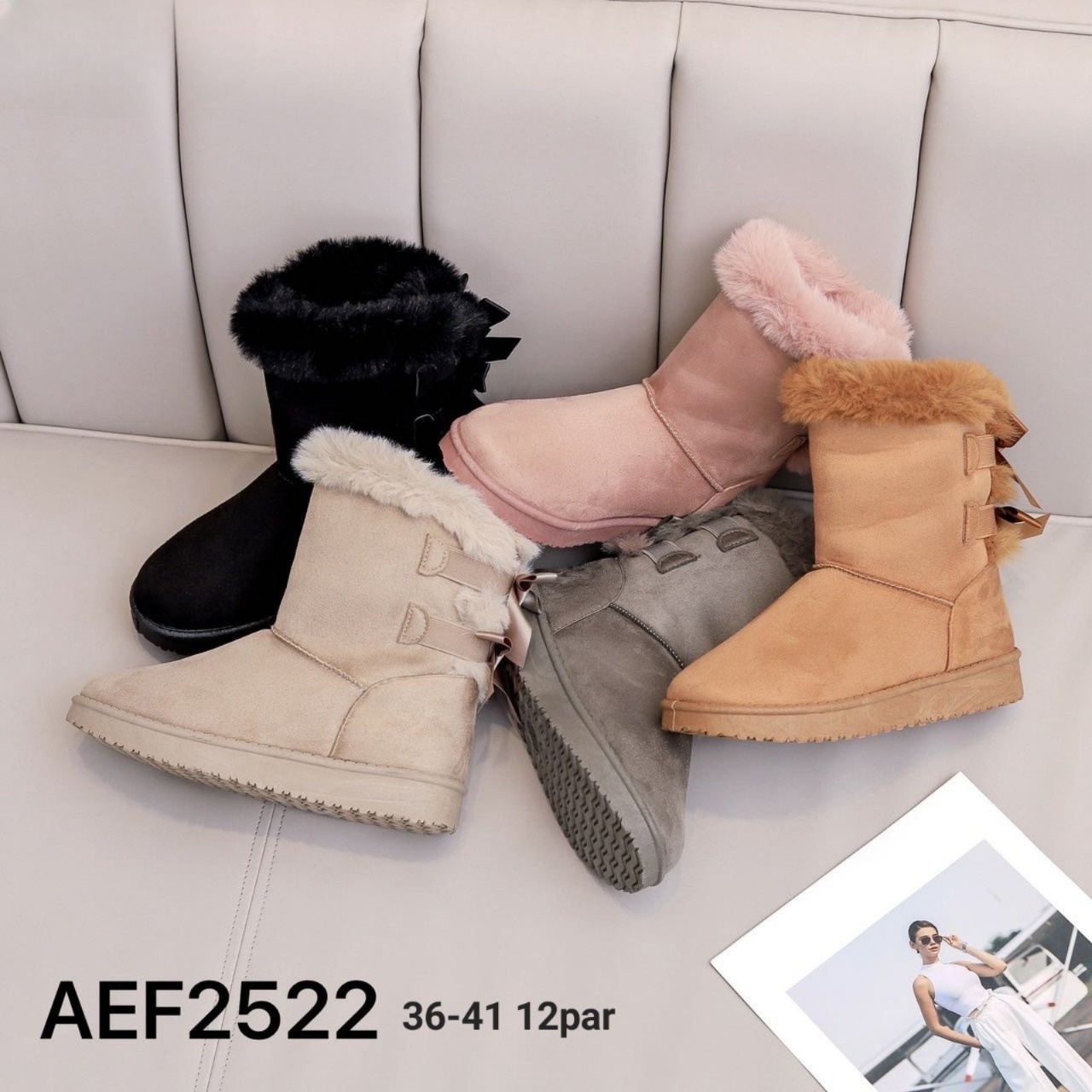 Botki Damskie AEF2522 36-41 KOLOR DO WYBORU  1