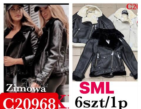 Kurtka skora damskie zimowa  C20968 1 kolor S-L