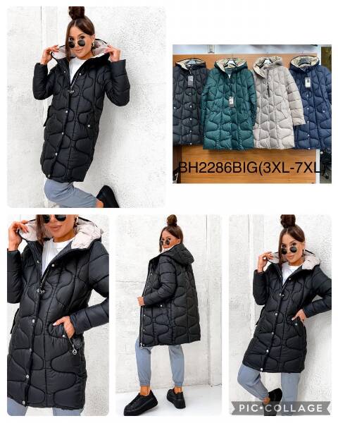 Kurtka damskie zimowa BH2286BIG 1 kolor 3XL-7XL