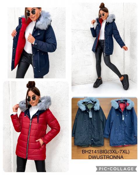 Kurtka damskie zimowa BH2141BIG 1 kolor 3XL-7XL
