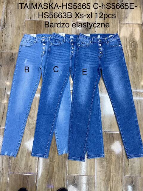 Jeansy damskie HS5663B 1 kolor XS-XL