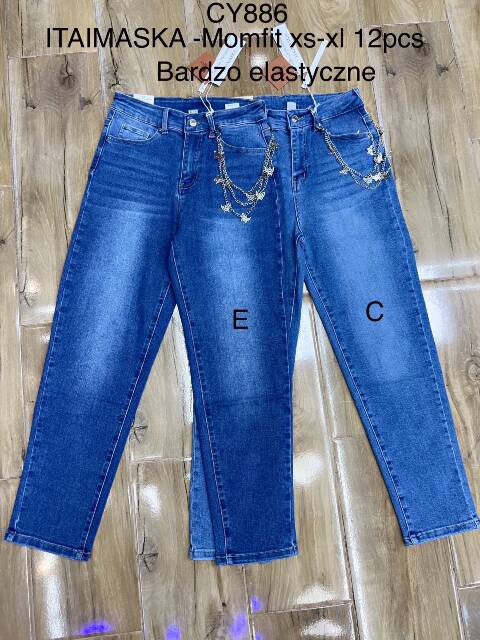 Jeansy damskie CY886 1 kolor XS-XL