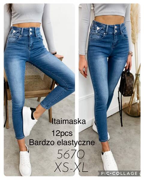 Jeansy damskie 5670 1 kolor XS-XL 1