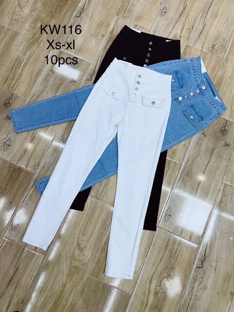 Jeansy damskie KW116 1 kolor XS-XL 1