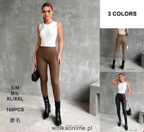 Spodnie z eko-skóry damskie KIM-11240 Mix kolor S-2XL