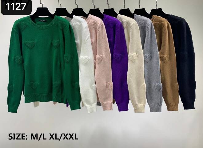 Sweter damskie 1127 MIX KOLOR  M-2XL