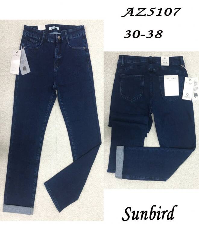 Jeansy damskie ocieplane AZ5107 1 kolor  30-38
