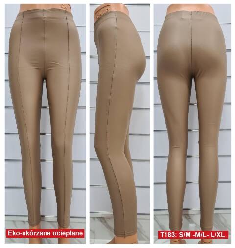 Spodnie z eko-skóry damskie T183 1 kolor S-L 1