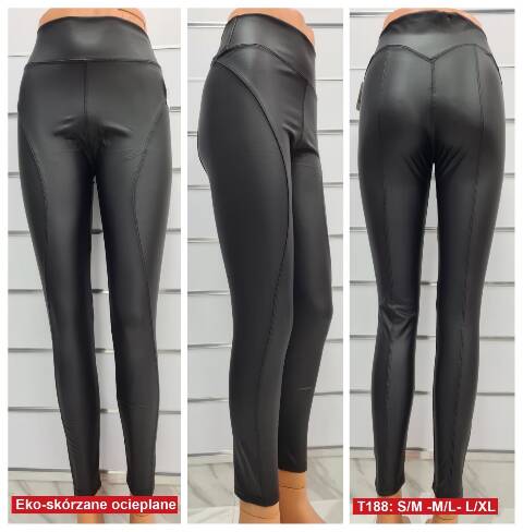 Spodnie z eko-skóry damskie T188 1 kolor S-L