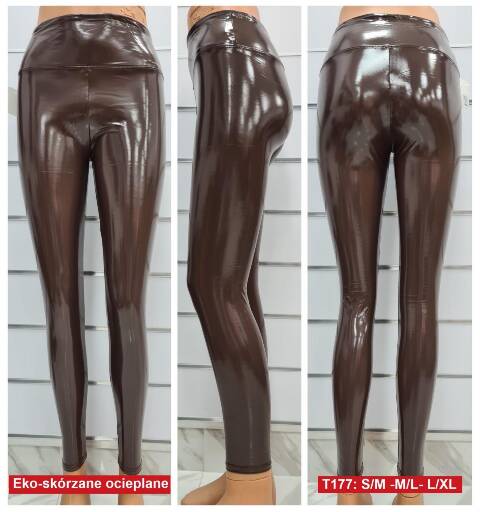 Spodnie z eko-skóry damskie T177 1 kolor S-L 1
