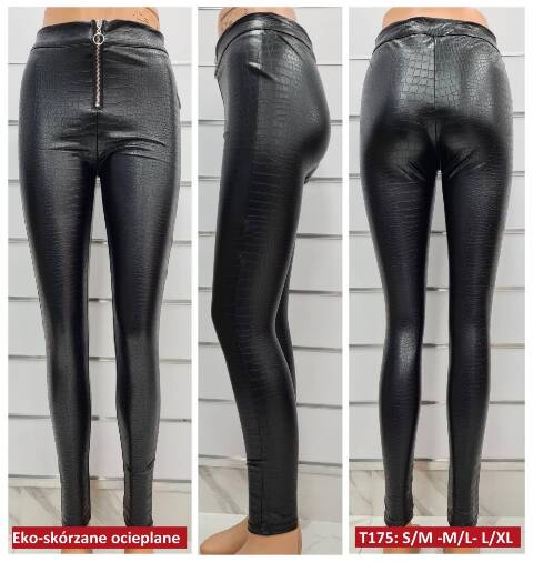 Spodnie z eko-skóry damskie T175 1 kolor S-L