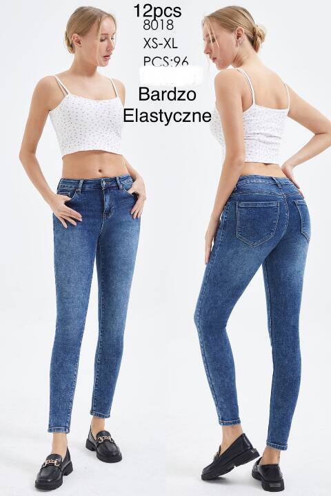Jeansy damskie 8018 1 kolor XS-XL 1