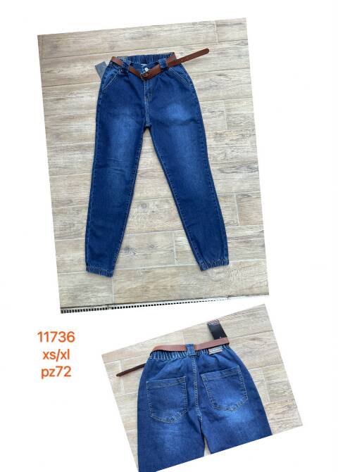 Jeansy damskie 11736 1 kolor XS-XL