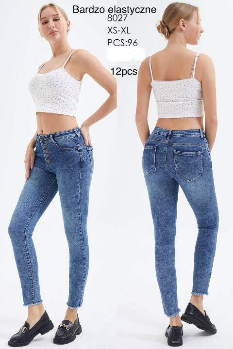 Jeansy damskie 8027 1 kolor XS-XL 1