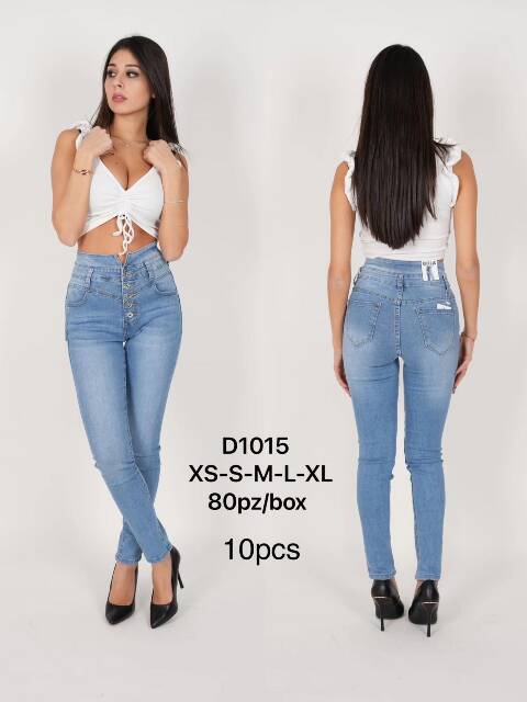 Jeansy damskie D1015 1 kolor XS-XL 1