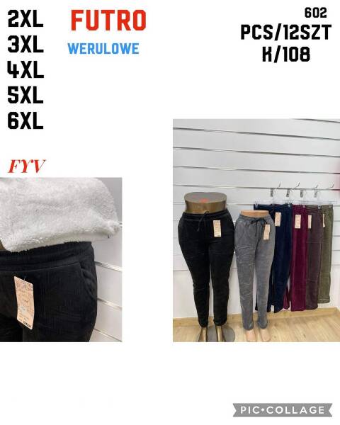 Spodnie damskie ocieplane 602 Mix kolor 2XL-6XL 1