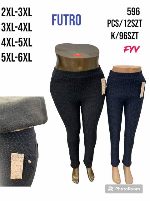 Spodnie damskie ocieplane 596 Mix kolor 2XL-6XL 1