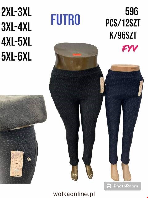 Spodnie damskie ocieplane 596 Mix kolor 2XL-6XL