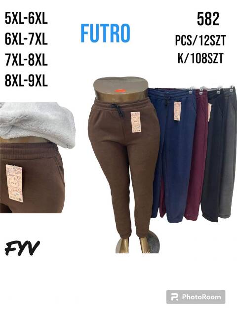 Spodnie damskie ocieplane 582 Mix kolor 5XL-9XL