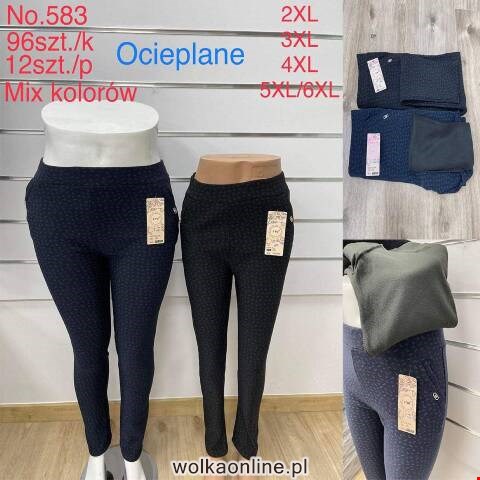 Spodnie damskie ocieplane 583 Mix kolor 2XL-6XL