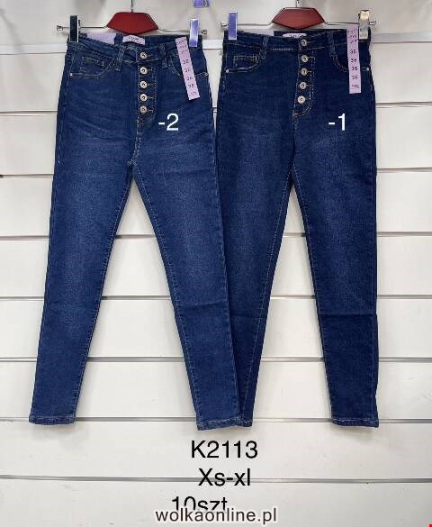 Jeansy damskie K2113 1 kolor XS-XL