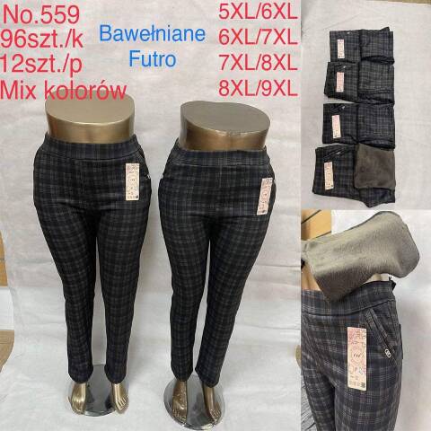 Spodnie damskie ocieplane 559 Mix kolor 5XL-9XL 1
