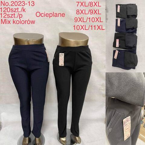 Spodnie damskie ocieplane 2023-13 Mix kolor 7XL-11XL