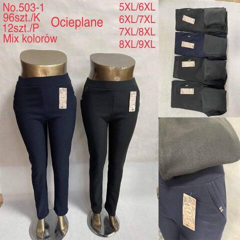 Spodnie damskie ocieplane 503-1 Mix kolor 5XL-9XL