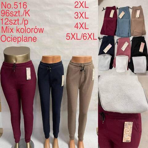 Spodnie damskie ocieplane 516 Mix kolor 2XL-6XL