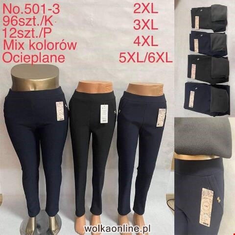 Spodnie damskie ocieplane 501-3 Mix kolor 2XL-6XL