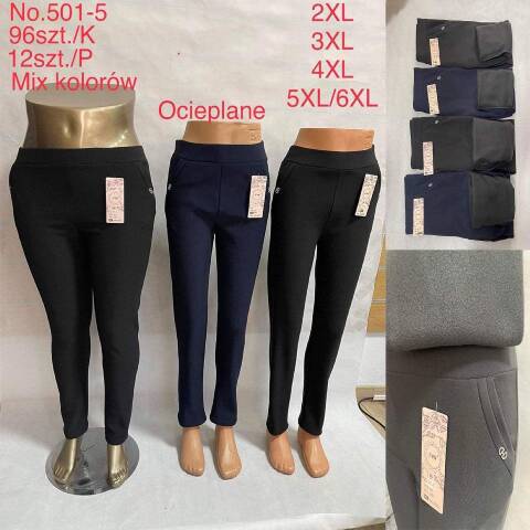 Spodnie damskie ocieplane 501-5 Mix kolor 2XL-6XL 1