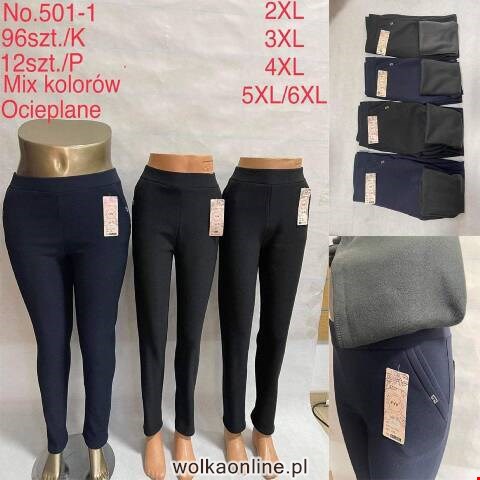 Spodnie damskie ocieplane 501-1 Mix kolor 2XL-6XL