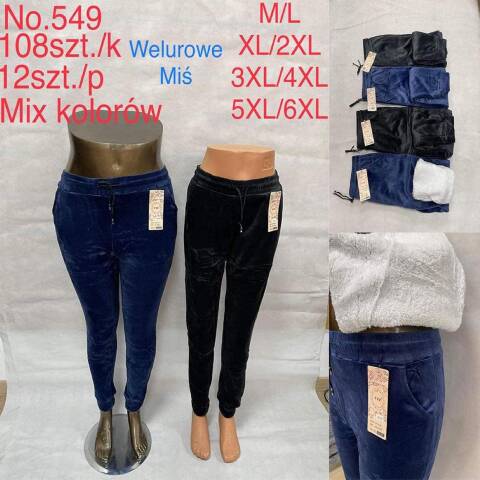 Spodnie damskie ocieplane 549 Mix kolor M-6XL