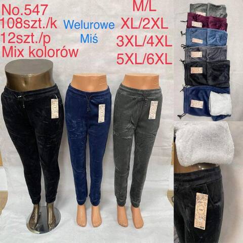 Spodnie damskie ocieplane 547 Mix kolor M-6XL
