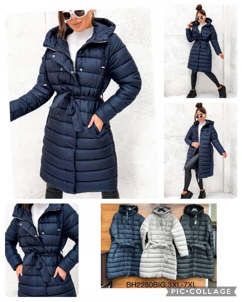 Płaszcze damskie zimowe BH2280BIG 1 kolor 3XL-7XL