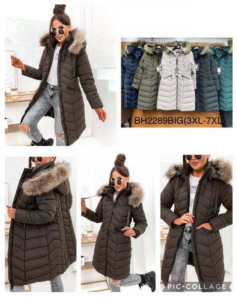 Płaszcze damskie zimowe BH2289BIG 1 kolor 3XL-7XL