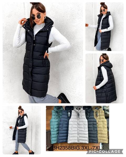 Kamizelka damskie zimowa BH2358BIG 1 kolor 3XL-7XL