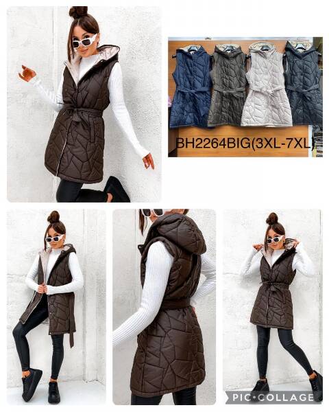 Kamizelka damskie zimowa BH2364BIG 1 kolor 3XL-7XL