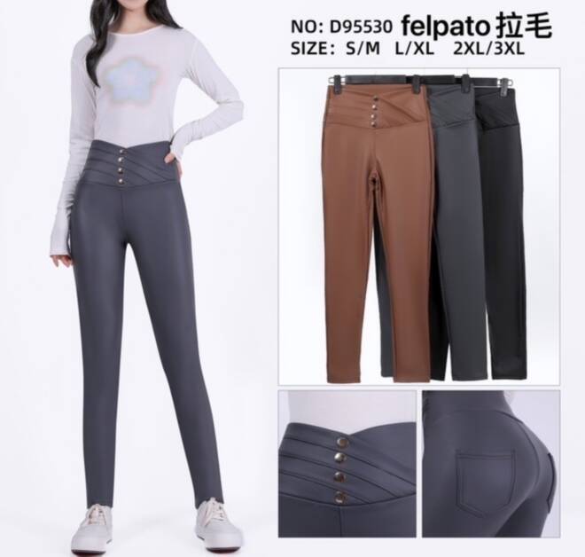 Spodnie z eko-skóry damskie D95530 Mix KOLOR  S-3XL 1