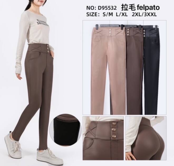 Spodnie z eko-skóry damskie D95532 Mix KOLOR  S-3XL 1