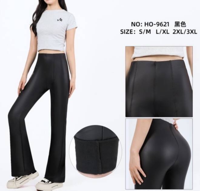 Spodnie z eko-skóry damskie HO-9621 1 kolor  S-3XL