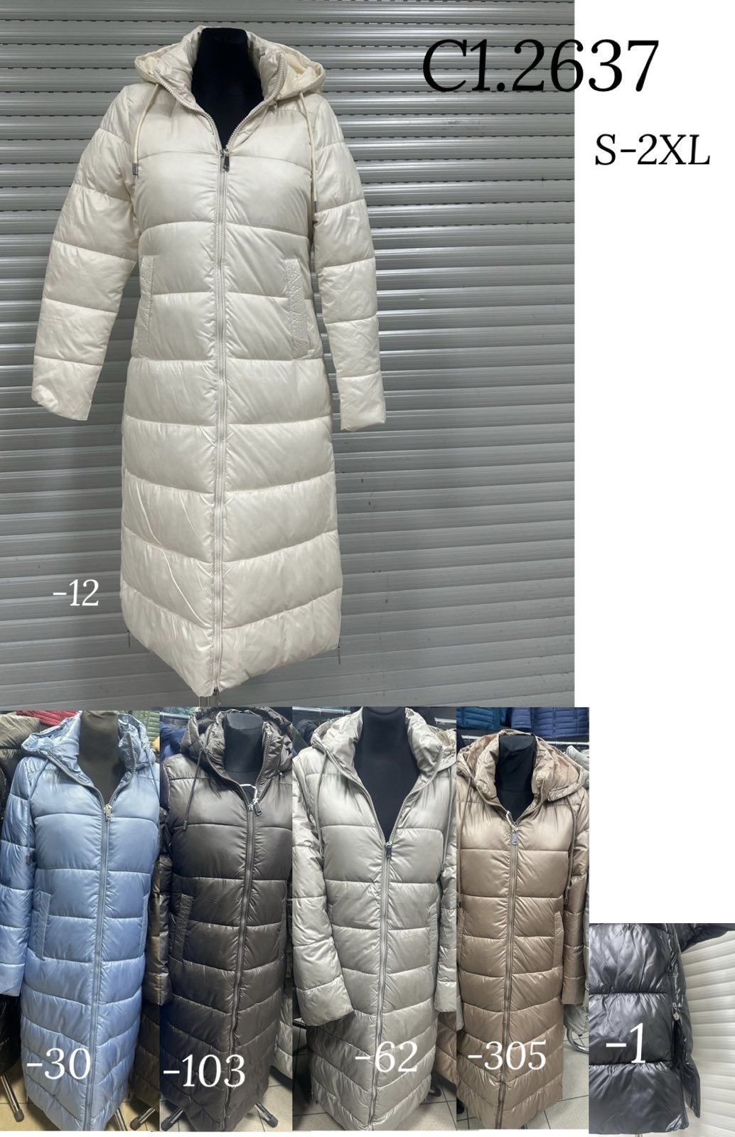 Płaszcze damskie 2637 1 kolor  S-2XL 1