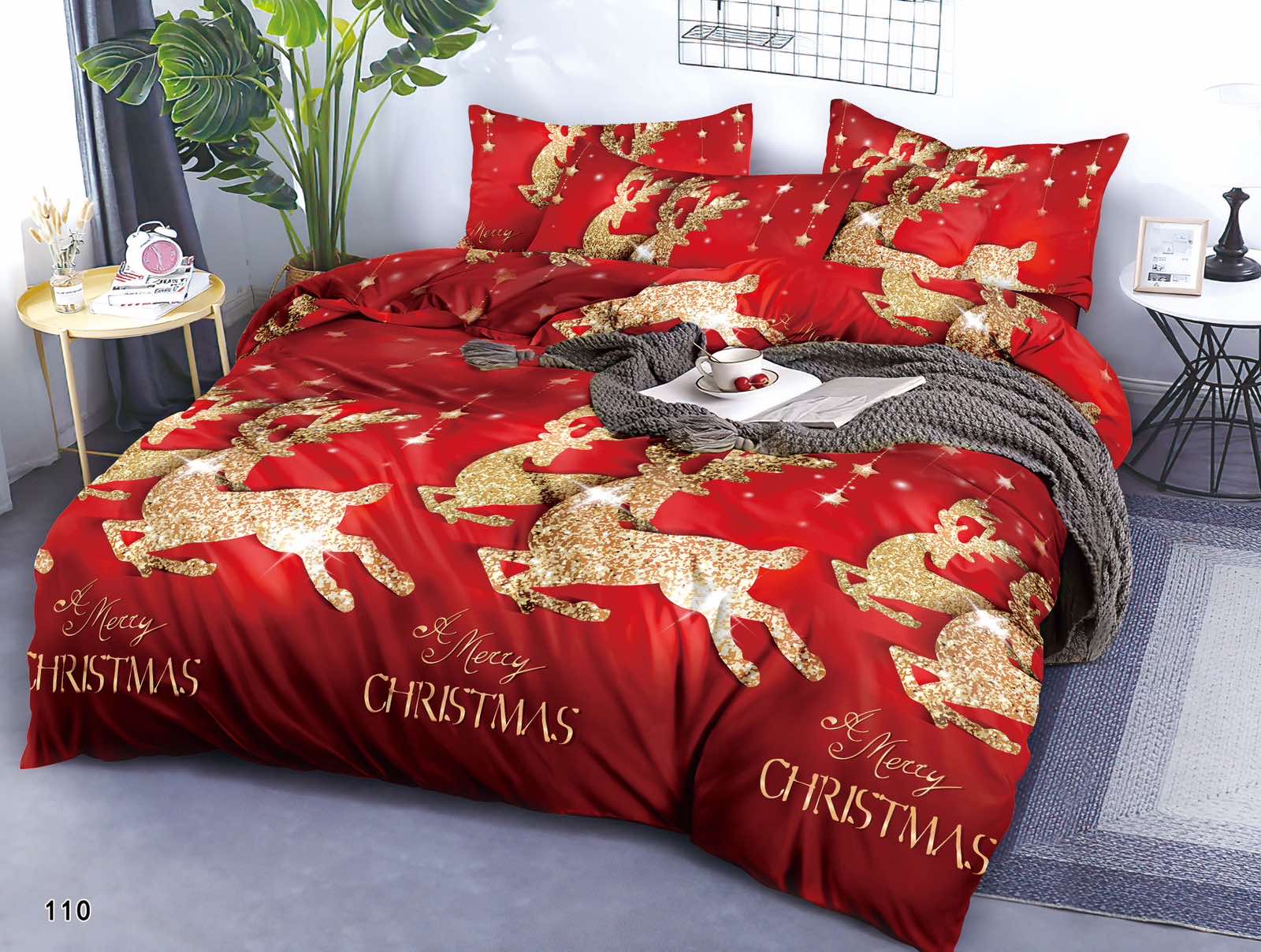 Komplet pościel 4 części 3107 1 kolor  200x220cm